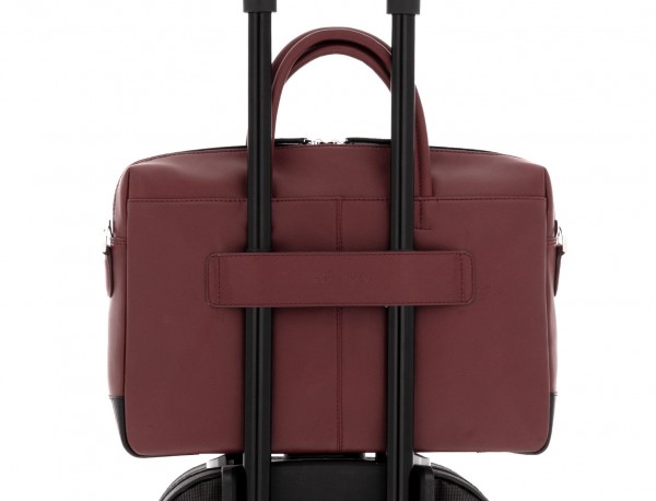 leather laptop bag burgundy trolley