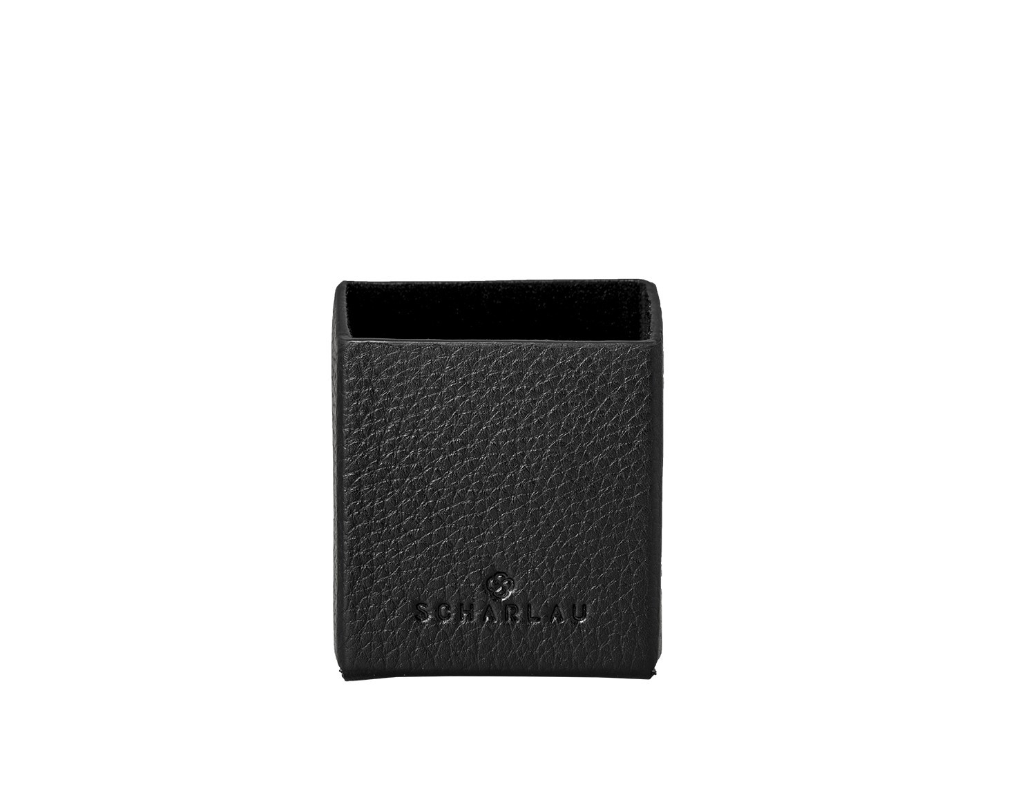 black no logo leather cigarette case front